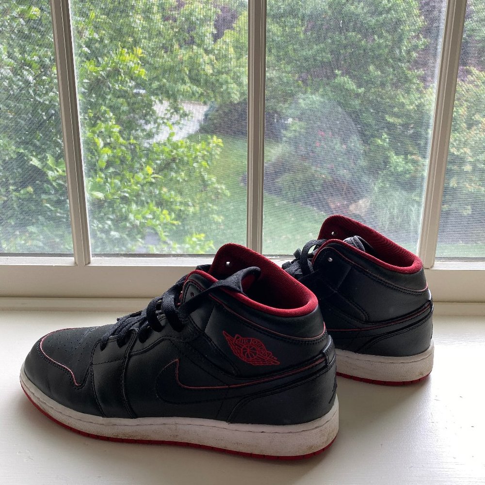 Black and Red High-Top Air Jordan